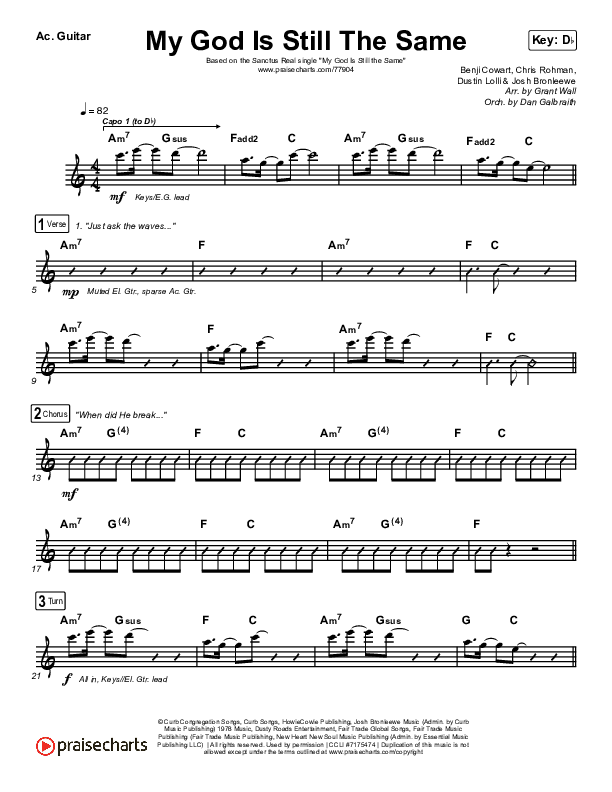 My God Is Still The Same Acoustic Guitar (Sanctus Real)