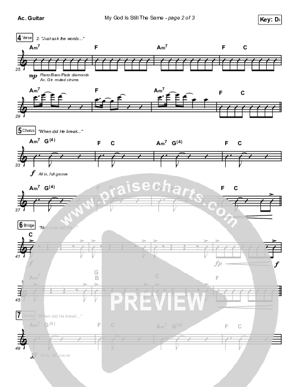 My God Is Still The Same Acoustic Guitar (Sanctus Real)