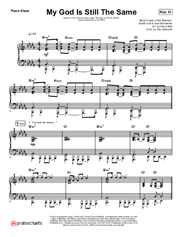 My God Is Still The Same Piano Sheet (Sanctus Real)