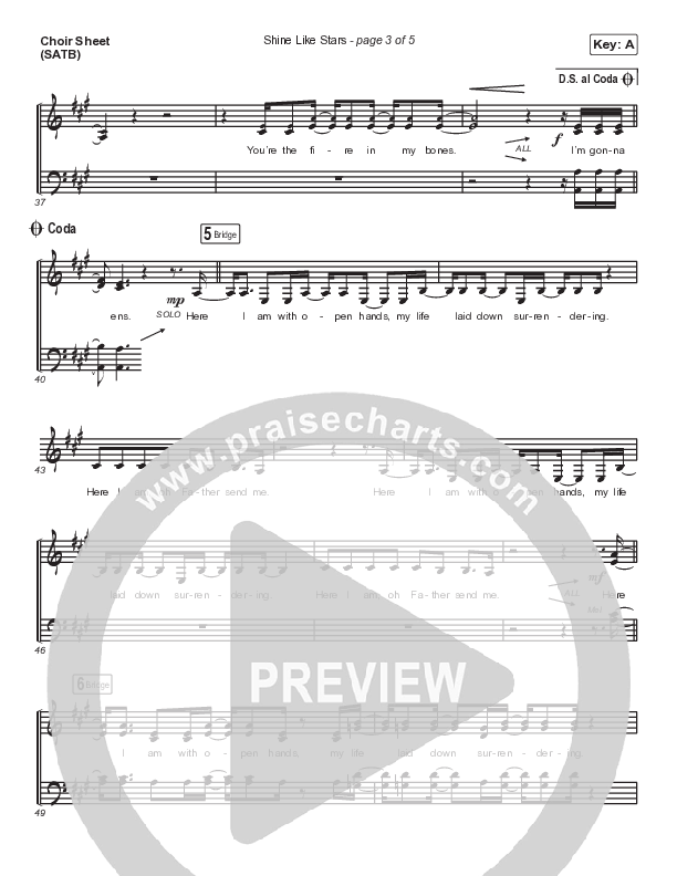 Shine Like Stars Choir Sheet (SATB) (Passion / Brett Younker)