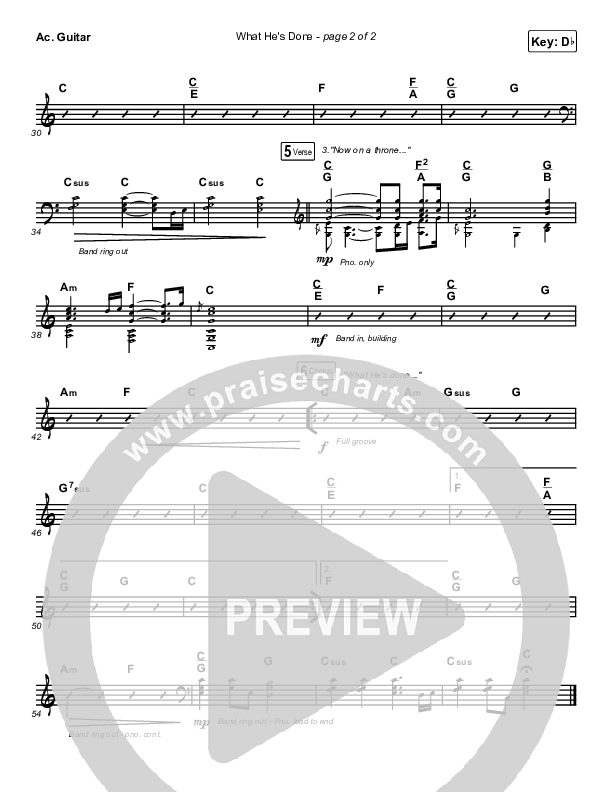 What He's Done (Studio) Acoustic Guitar (Passion / Kristian Stanfill / Tasha Cobbs Leonard / Anna Golden)