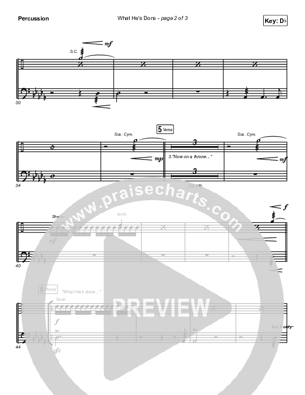 What He's Done (Studio) Percussion (Passion / Kristian Stanfill / Tasha Cobbs Leonard / Anna Golden)