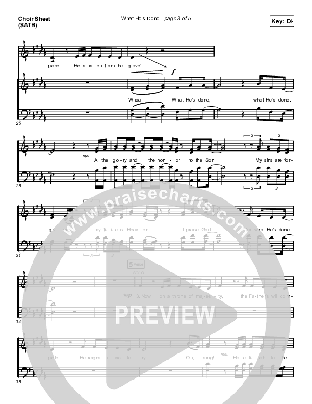 What He's Done (Studio) Choir Sheet (SATB) (Passion / Kristian Stanfill / Tasha Cobbs Leonard / Anna Golden)