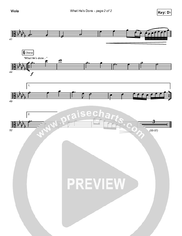 What He's Done (Studio) Viola (Passion / Kristian Stanfill / Tasha Cobbs Leonard / Anna Golden)