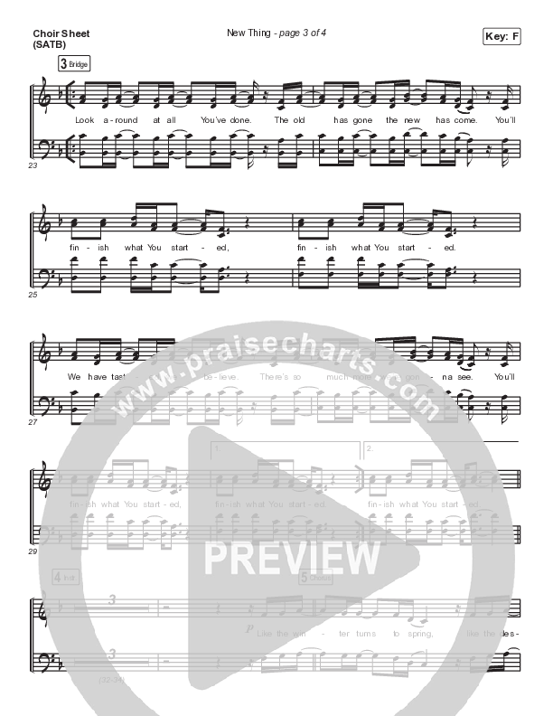 New Thing Vocal Sheet (SATB) (Passion / Melodie Malone)