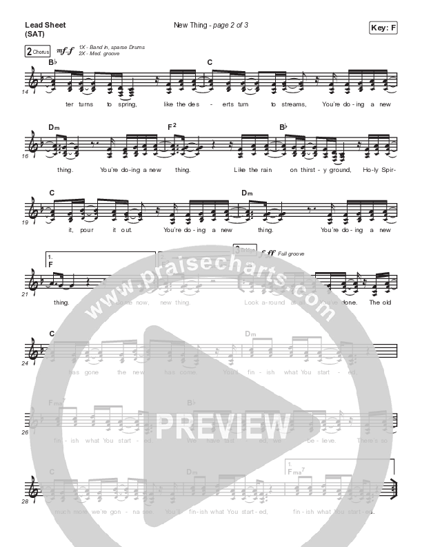 New Thing Lead Sheet (SAT) (Passion / Melodie Malone)