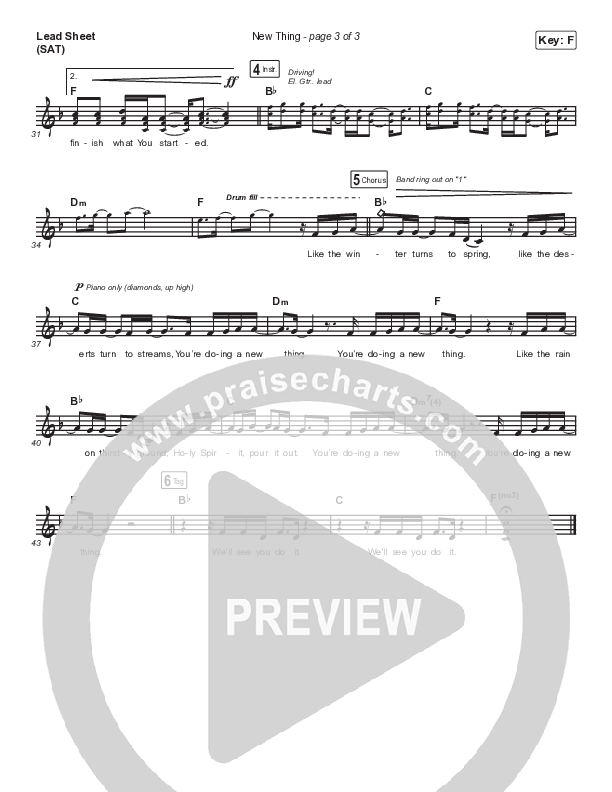 New Thing Lead Sheet (SAT) (Passion / Melodie Malone)