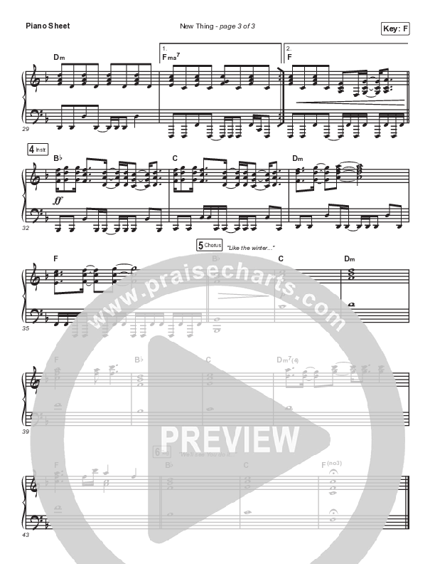 New Thing Piano Sheet (Passion / Melodie Malone)
