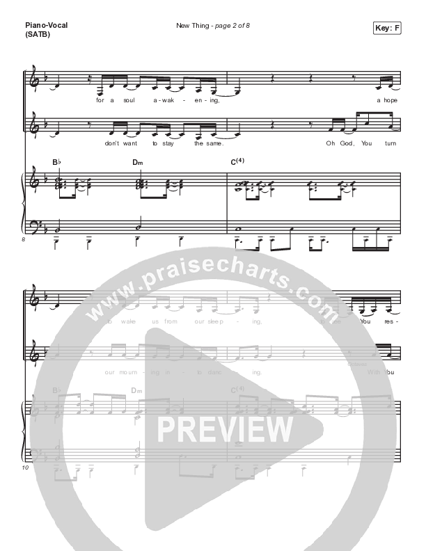 New Thing Piano/Vocal (SATB) (Passion / Melodie Malone)