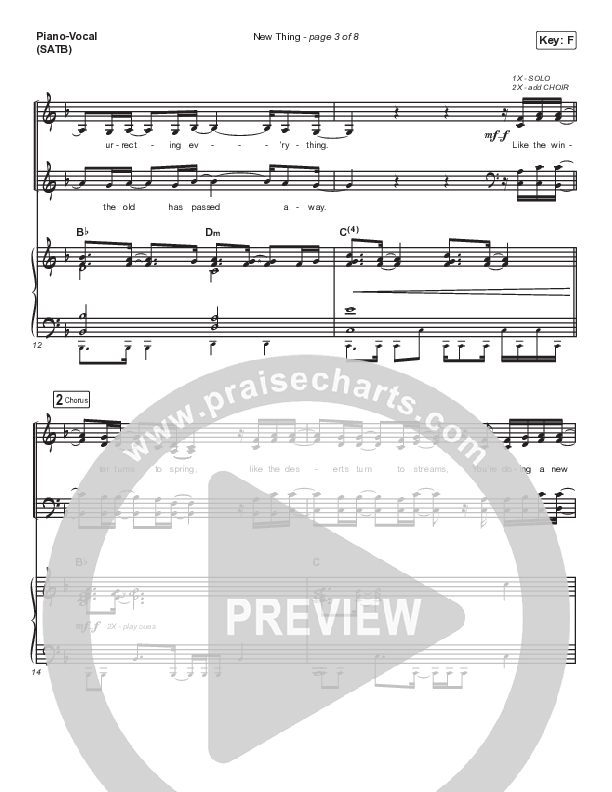 New Thing Piano/Vocal (SATB) (Passion / Melodie Malone)