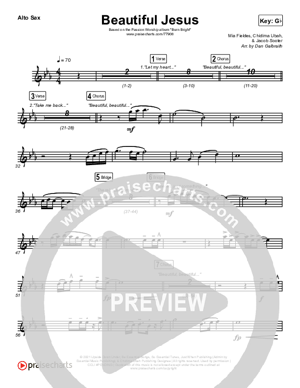 Beautiful Jesus Alto Sax (Passion / Chidima)