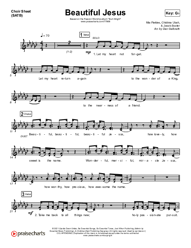 Beautiful Jesus Choir Sheet (SATB) (Passion / Chidima)