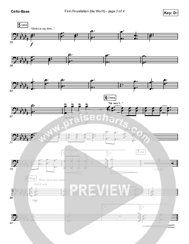 Firm Foundation (He Won't) (Live) Cello/Bass (Cody Carnes / Chandler Moore / Maverick City Music)