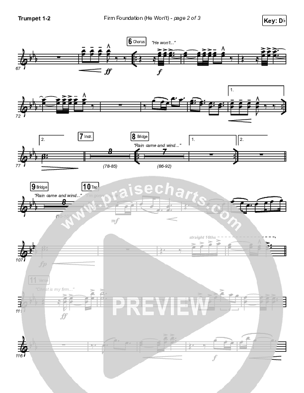 Firm Foundation (He Won't) (Live) Trumpet 1,2 (Cody Carnes / Chandler Moore / Maverick City Music)