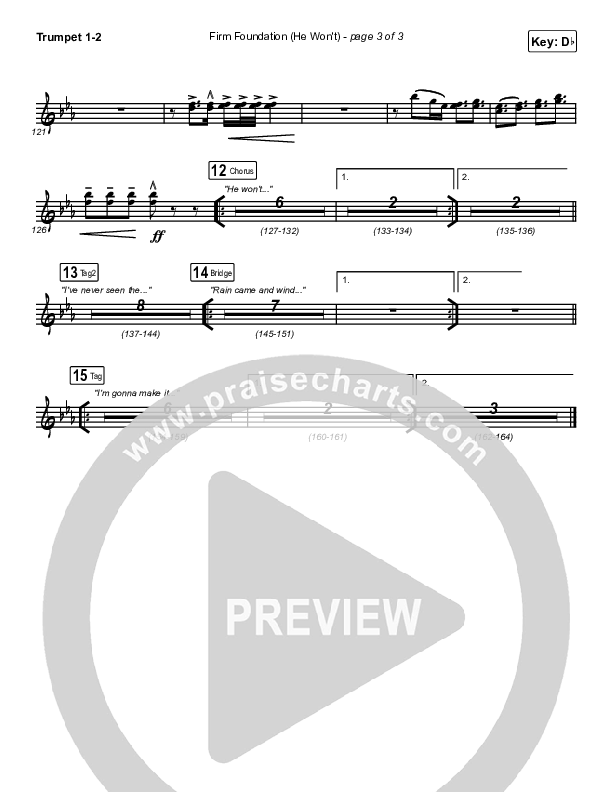 Firm Foundation (He Won't) (Live) Trumpet 1,2 (Cody Carnes / Chandler Moore / Maverick City Music)