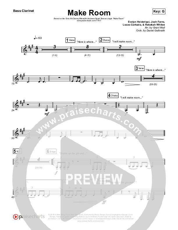 Make Room Bass Clarinet (Meredith Andrews / Sarah Reeves / Chris McClarney)