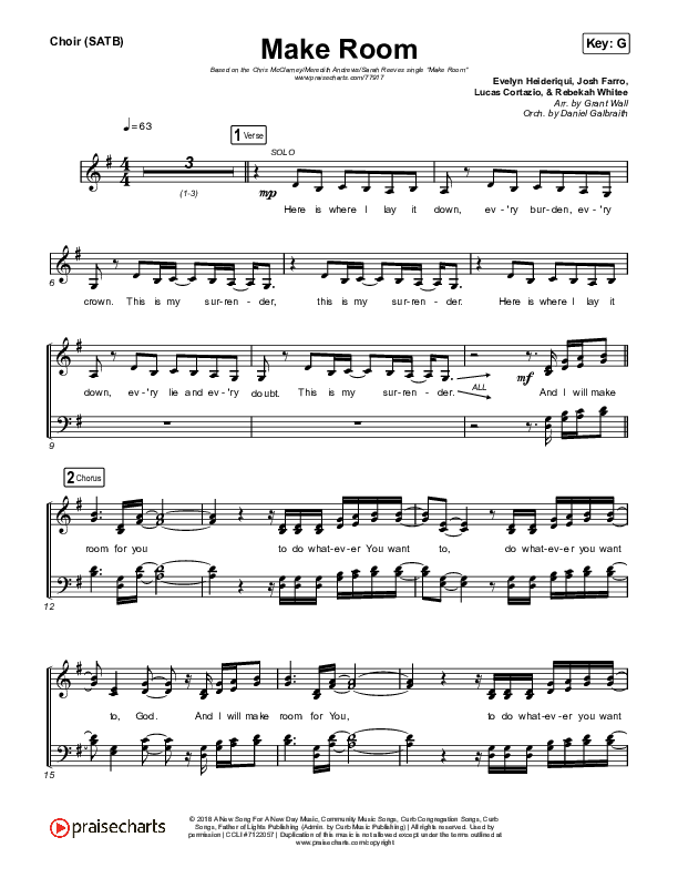 Make Room Choir Vocals (SATB) (Meredith Andrews / Sarah Reeves / Chris McClarney)
