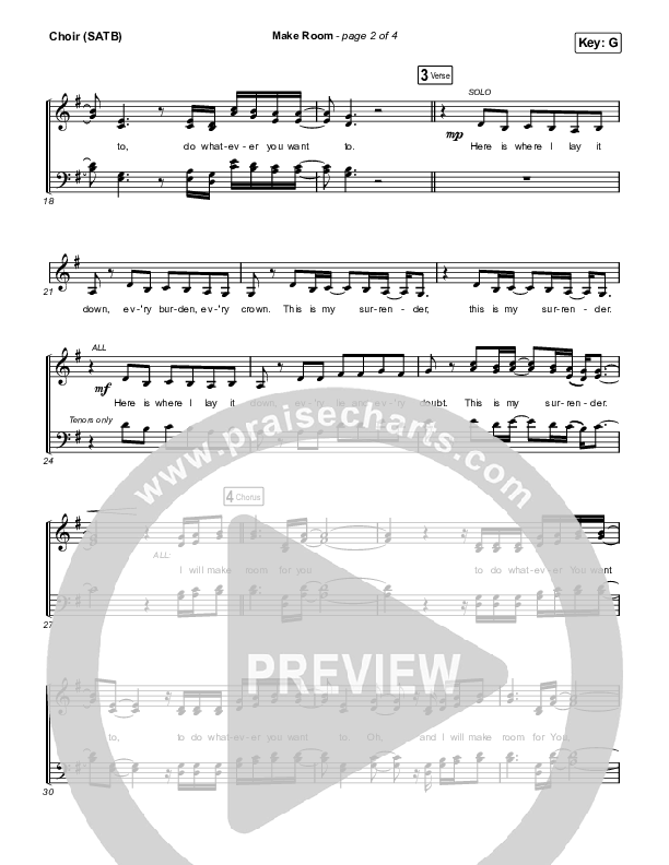 Make Room Choir Sheet (SATB) (Meredith Andrews / Sarah Reeves / Chris McClarney)