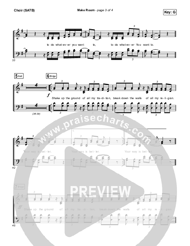 Make Room Choir Sheet (SATB) (Meredith Andrews / Sarah Reeves / Chris McClarney)