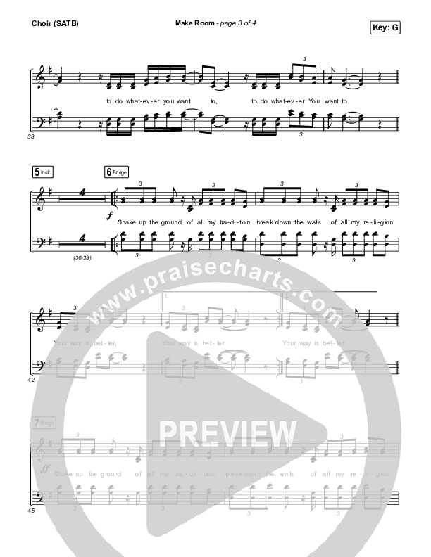 Make Room Choir Vocals (SATB) (Meredith Andrews / Sarah Reeves / Chris McClarney)