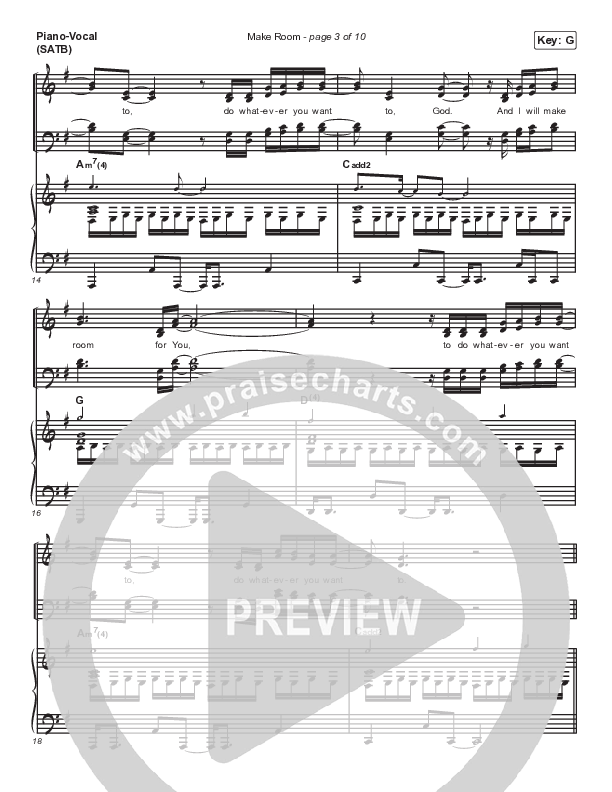 Make Room Piano/Vocal (SATB) (Meredith Andrews / Sarah Reeves / Chris McClarney)