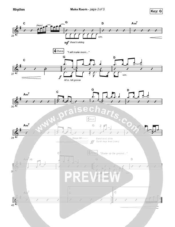 Make Room Rhythm Chart (Meredith Andrews / Sarah Reeves / Chris McClarney)