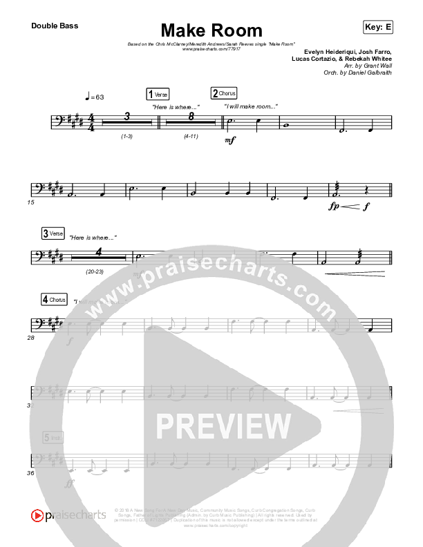 Make Room String Bass (Meredith Andrews / Sarah Reeves / Chris McClarney)