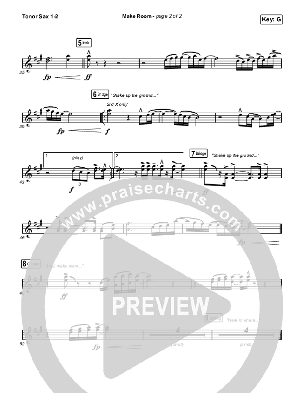 Make Room Tenor Sax 1,2 (Meredith Andrews / Sarah Reeves / Chris McClarney)