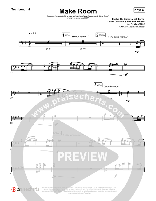 Make Room Trombone 1,2 (Meredith Andrews / Sarah Reeves / Chris McClarney)