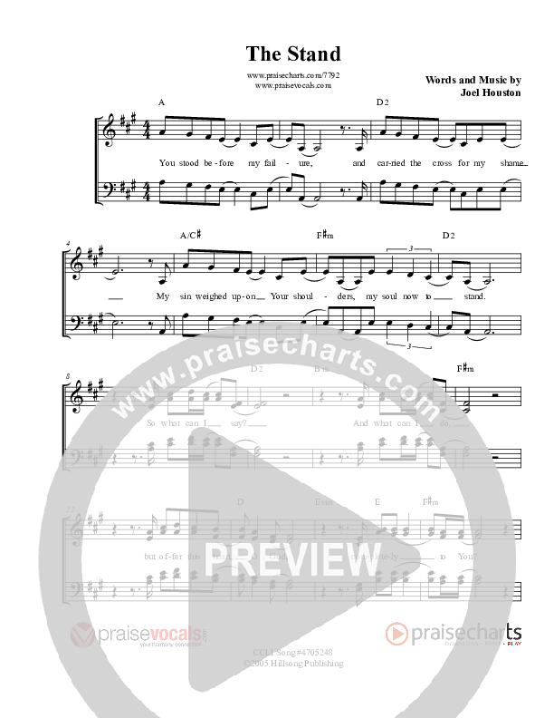 The Stand Lead Sheet (SAT) (PraiseVocals)