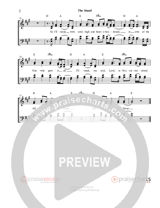The Stand Lead Sheet (PraiseVocals)