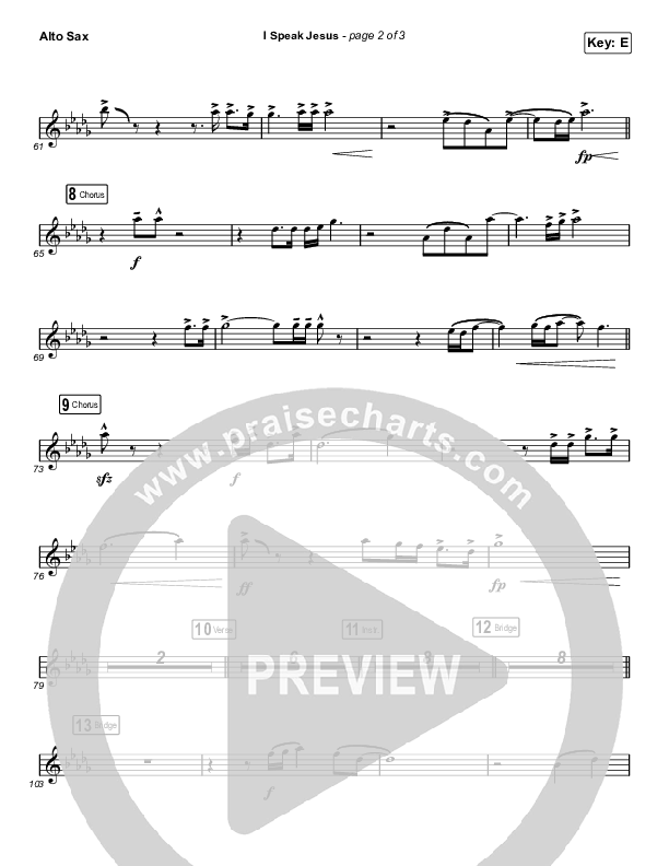 I Speak Jesus (Choral Anthem SATB) Alto Sax (Charity Gayle / Arr. Luke Gambill)