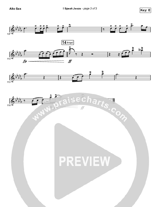 I Speak Jesus (Choral Anthem SATB) Alto Sax (Charity Gayle / Arr. Luke Gambill)