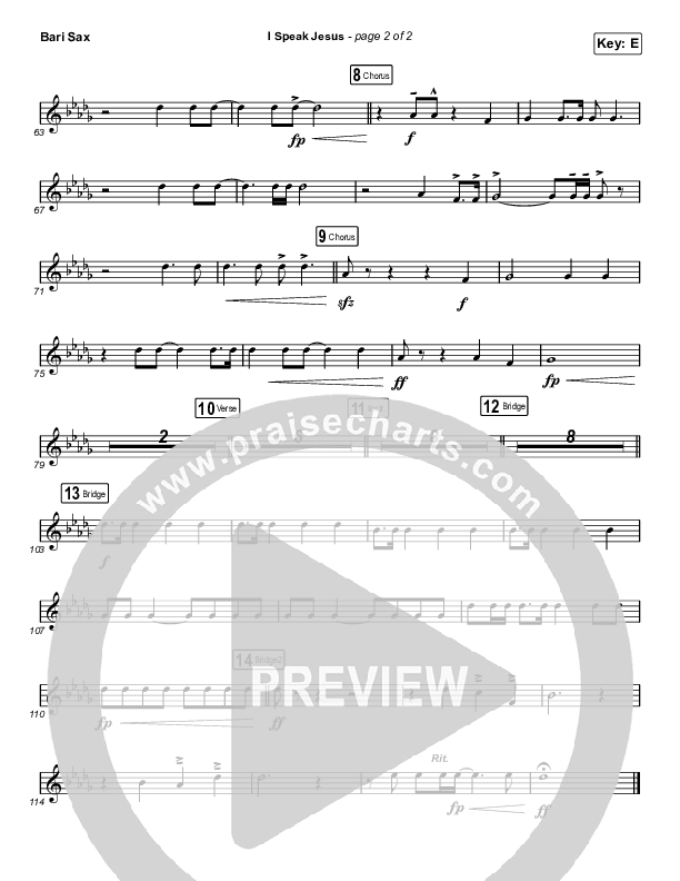 I Speak Jesus (Choral Anthem SATB) Bari Sax (Charity Gayle / Arr. Luke Gambill)