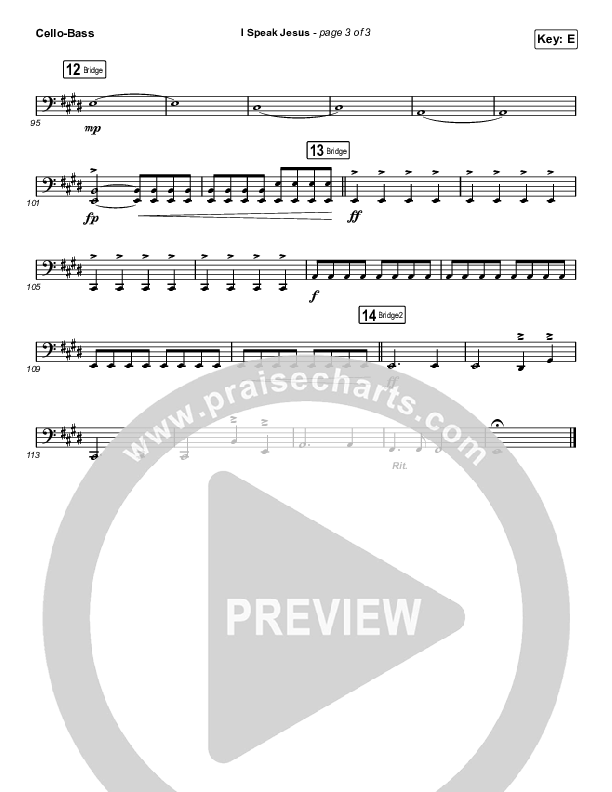 I Speak Jesus (Choral Anthem SATB) Cello/Bass (Charity Gayle / Arr. Luke Gambill)