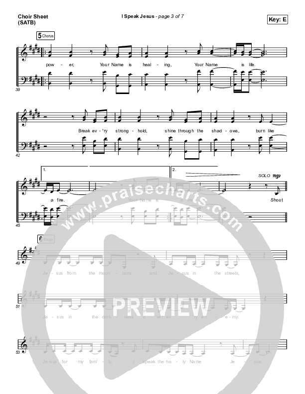 I Speak Jesus (Choral Anthem SATB) Choir Sheet (SATB) (Charity Gayle / Arr. Luke Gambill)