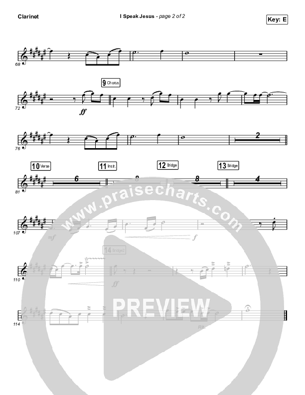 I Speak Jesus (Choral Anthem SATB) Clarinet (Charity Gayle / Arr. Luke Gambill)