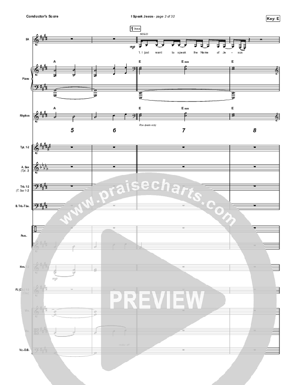 I Speak Jesus (Choral Anthem SATB) Orchestration (Charity Gayle / Arr. Luke Gambill)
