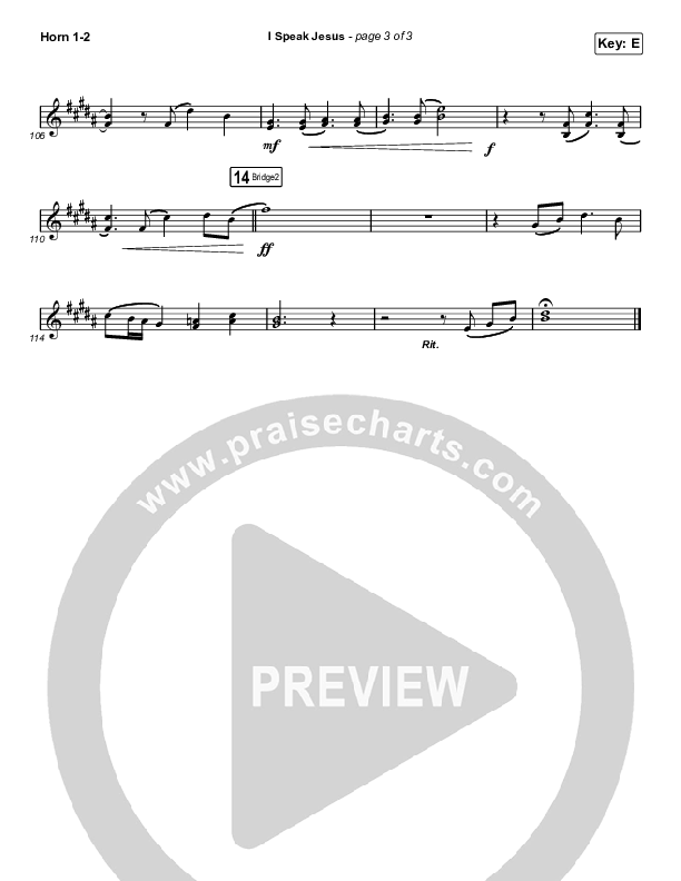 I Speak Jesus (Choral Anthem SATB) French Horn 1/2 (Charity Gayle / Arr. Luke Gambill)