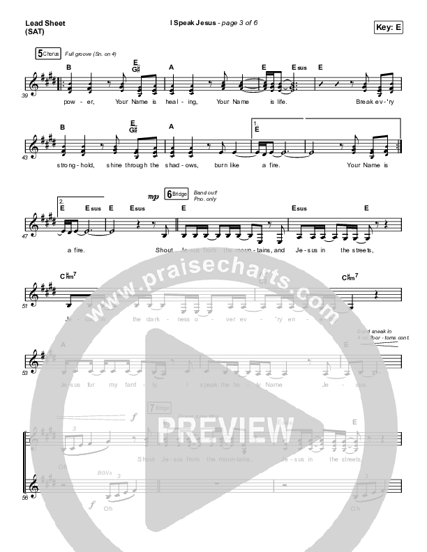 I Speak Jesus (Choral Anthem SATB) Lead Sheet (SAT) (Charity Gayle / Arr. Luke Gambill)