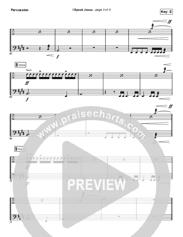 I Speak Jesus (Choral Anthem SATB) Percussion (Charity Gayle / Arr. Luke Gambill)