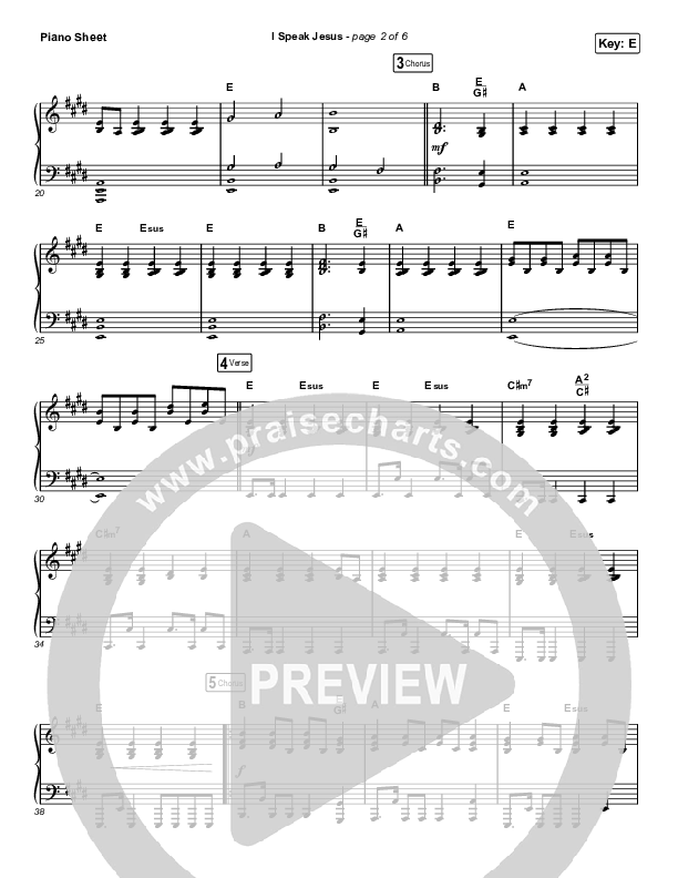 I Speak Jesus (Choral Anthem SATB) Piano Sheet (Charity Gayle / Arr. Luke Gambill)