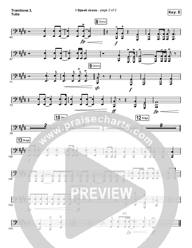I Speak Jesus (Choral Anthem SATB) Trombone 3/Tuba (Charity Gayle / Arr. Luke Gambill)