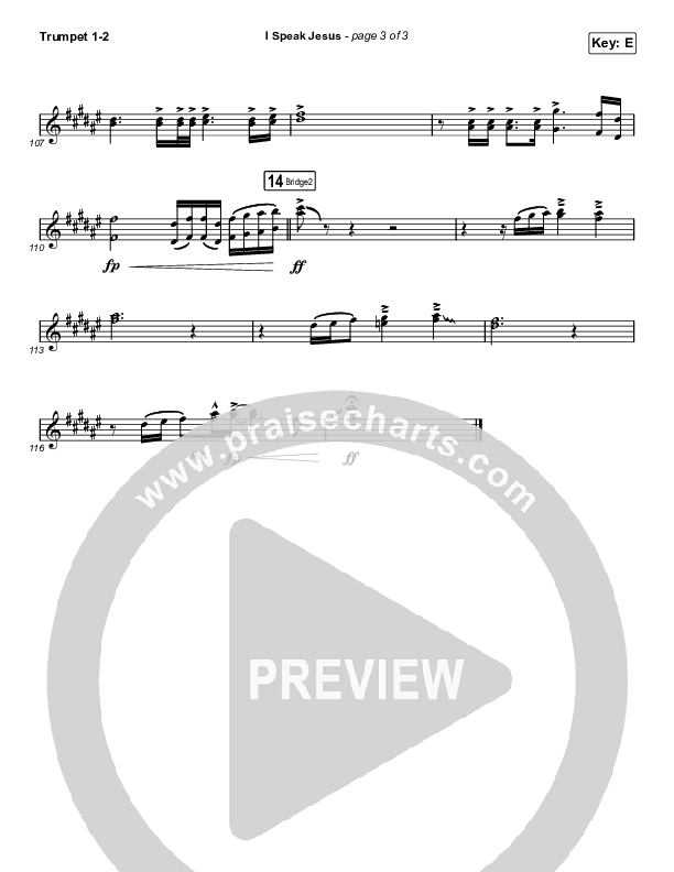 I Speak Jesus (Choral Anthem SATB) Trumpet 1,2 (Charity Gayle / Arr. Luke Gambill)