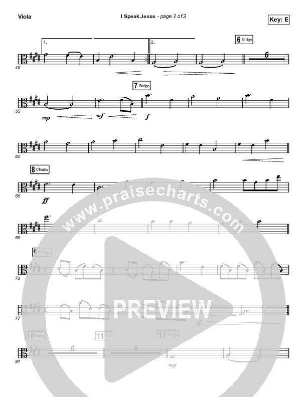 I Speak Jesus (Choral Anthem SATB) Viola (Charity Gayle / Arr. Luke Gambill)