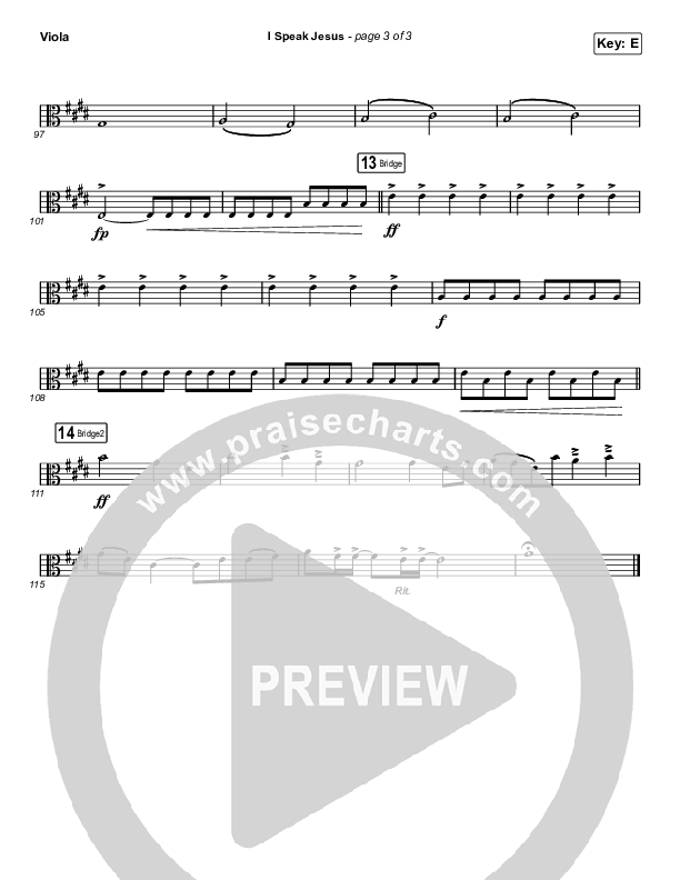 I Speak Jesus (Choral Anthem SATB) Viola (Charity Gayle / Arr. Luke Gambill)