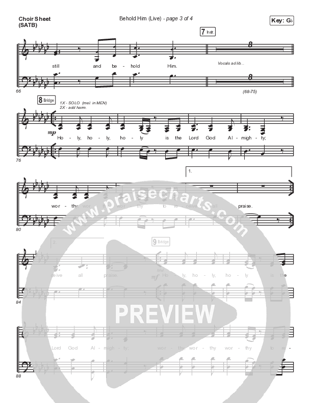 Behold Him (Live) Choir Vocals (SATB) (The Worship Initiative / Aaron Williams / John Marc Kohl)