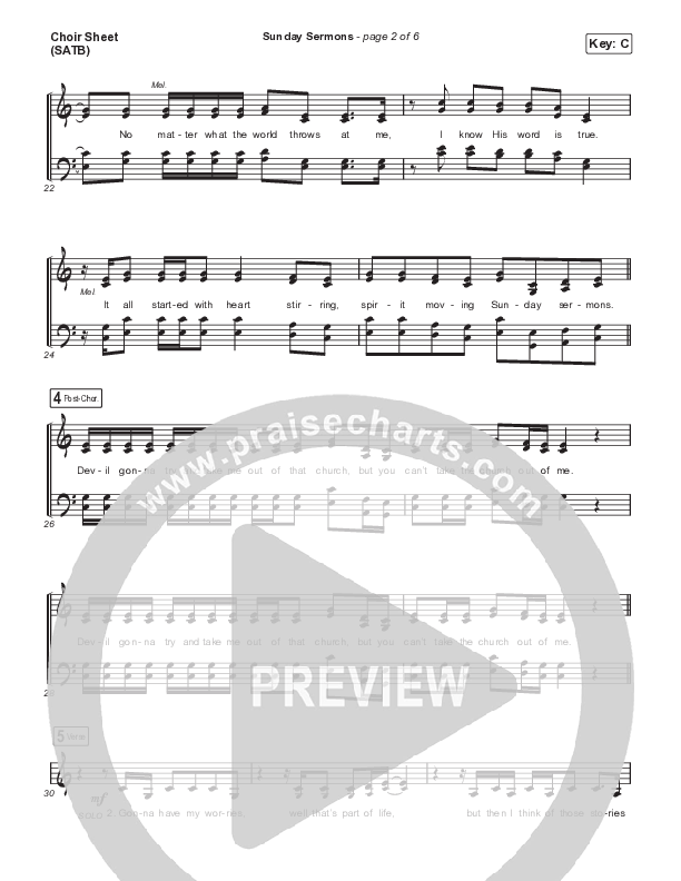 Sunday Sermons Choir Sheet (SATB) (Anne Wilson)