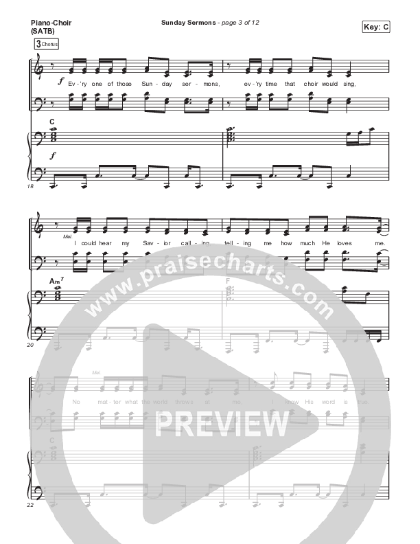 Sunday Sermons Piano/Vocal (SATB) (Anne Wilson)