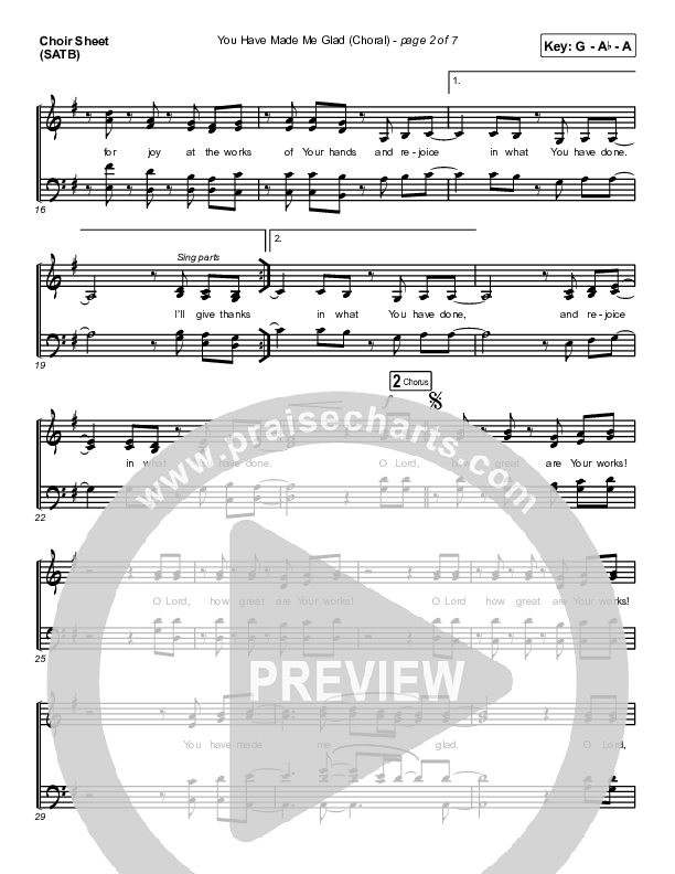 You Have Made Me Glad (Choral Anthem SATB) Choir Sheet (SATB) (Arr. Luke Gambill / Charity Gayle)